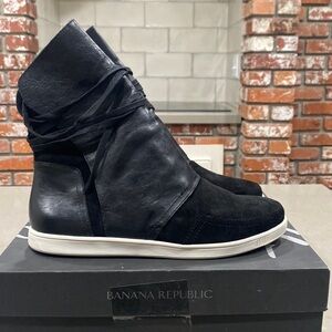 Banana Republic Black Wedge Sneakers